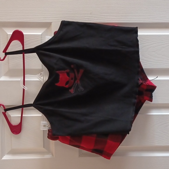 NWT DOLLSKILL XXL CURRENT MOOD RED/BLACK PLAID SHORTS CAT CAMI BLACK SLEEP SET - Picture 8 of 10